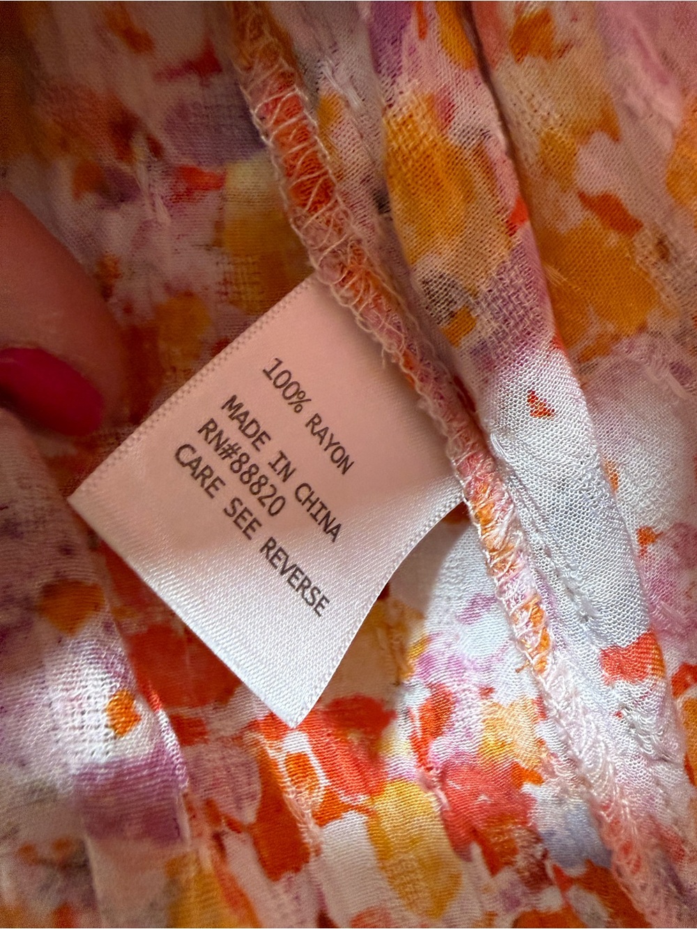 Emerson Rose Tie-Front Floral Blouse in Pink and Orange - Picture 3 of 5